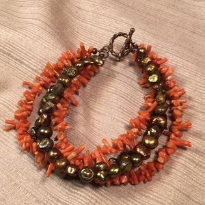 Coral and Pearl bracelet